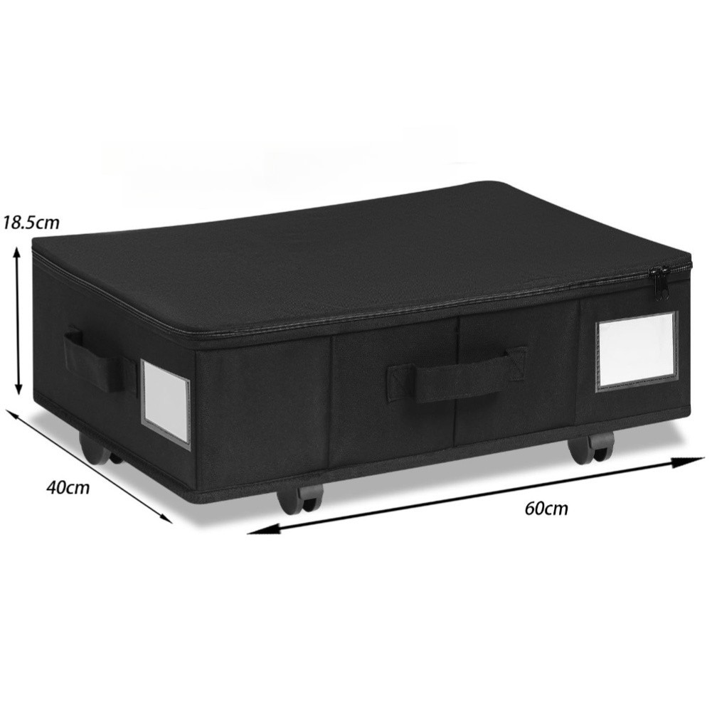 Foldable Organizer Dustproof Storage Bin 360-Degree Swivel Wheels Easy Mobility - Picture 13 of 16