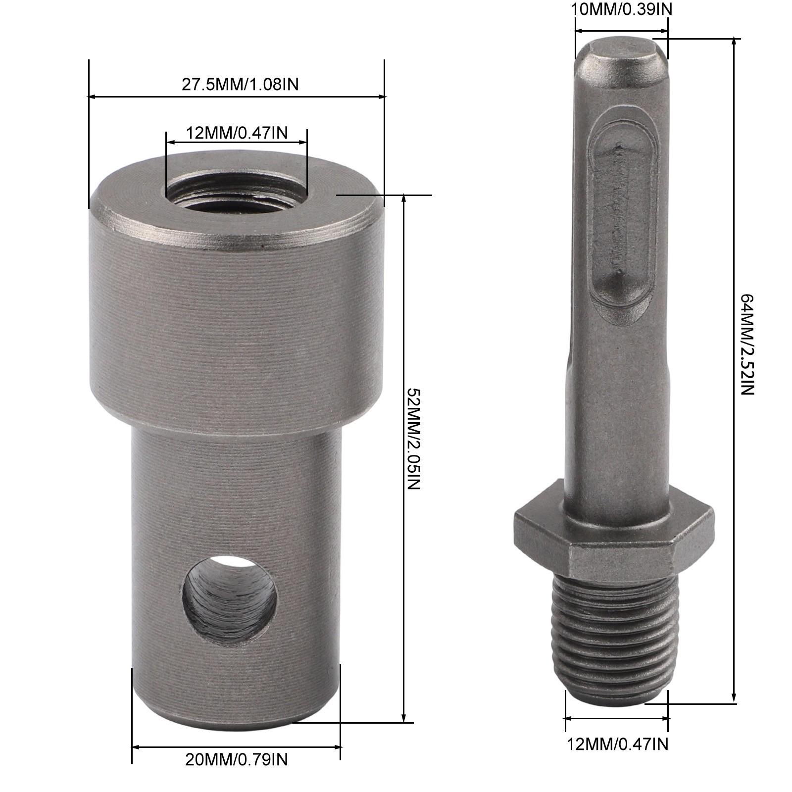 4 Interface Earth Auger Adapter Tool Compatible with Hammer Machine Drill