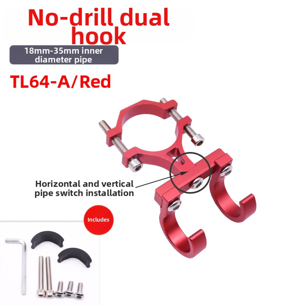 Double Hook Bracket For Electric Scooter Handlebars Diameter 18 To 35 Mm