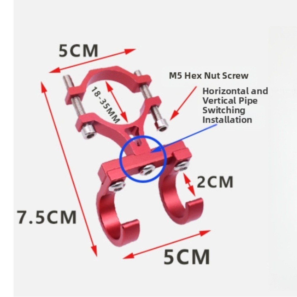 Double Hook Bracket For Electric Scooter Handlebars Diameter 18 To 35 Mm