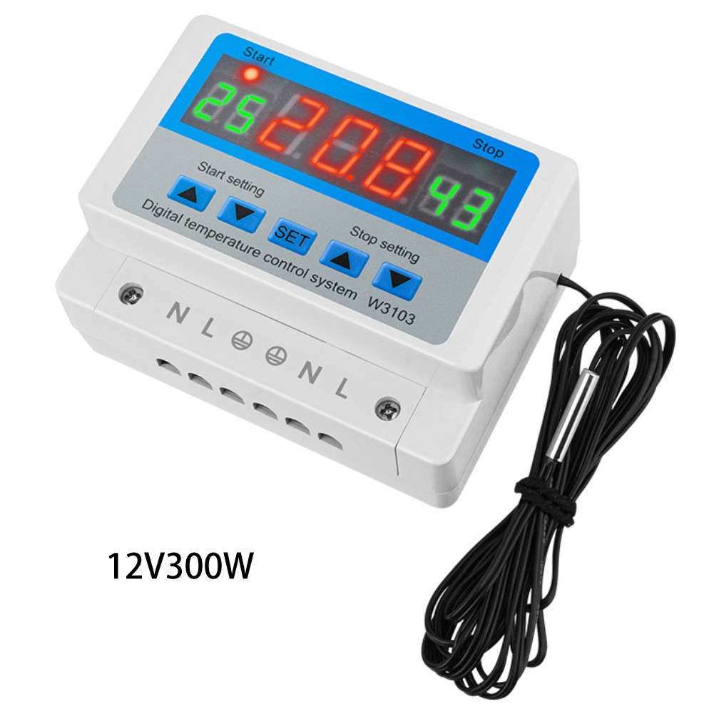 Digital Temperature Controller W3103 30A Fully Automatic 220V for HVAC Systems