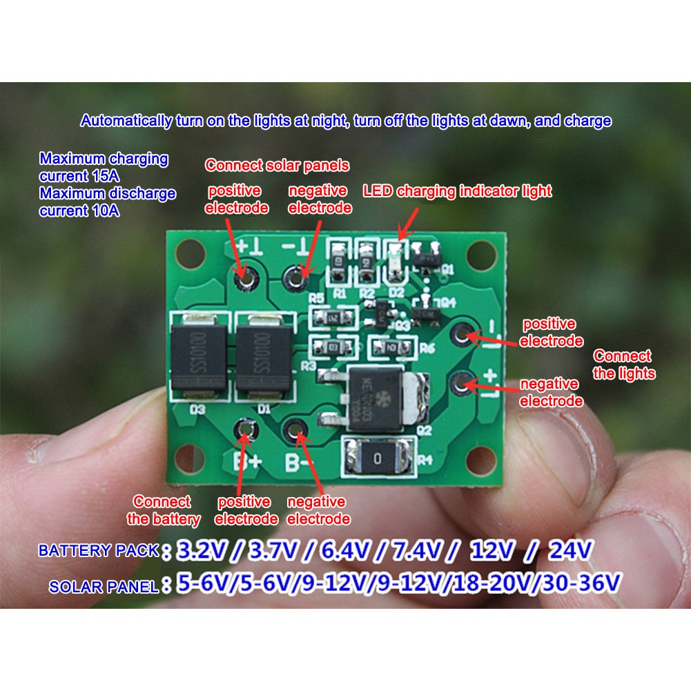 324V Solar Light Control Board for Garden and Wall Lights with Efficient Output