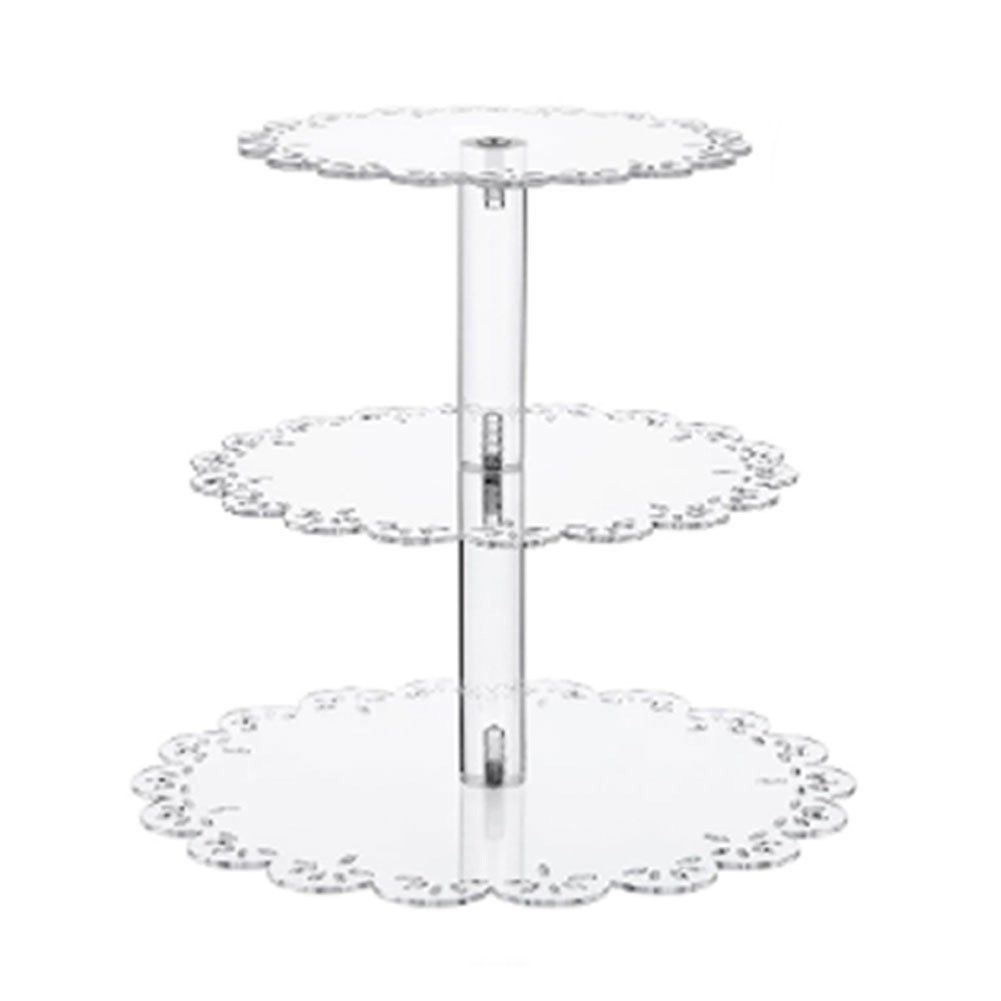 4 Tier Acrylic Cupcake Stand with Lace Edge for Baby Showers and Celebrations