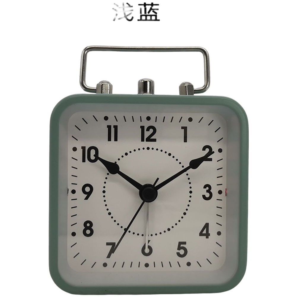 Square Metal Alarm Clock 3 5 Inch with Night Light and Portable Design - Picture 23 of 24