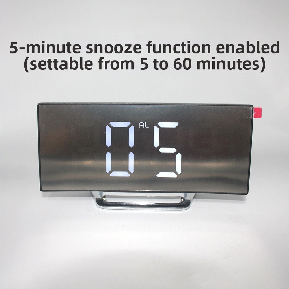 LED Alarm Clock Snooze Function For Bedroom For Office Desk Silent Design