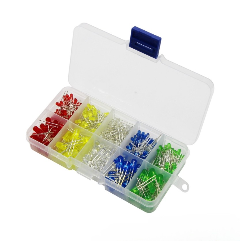 LED Light Emitting Diode Set 500PCS 3mm 5mm 5 Colors for DIY Electronics