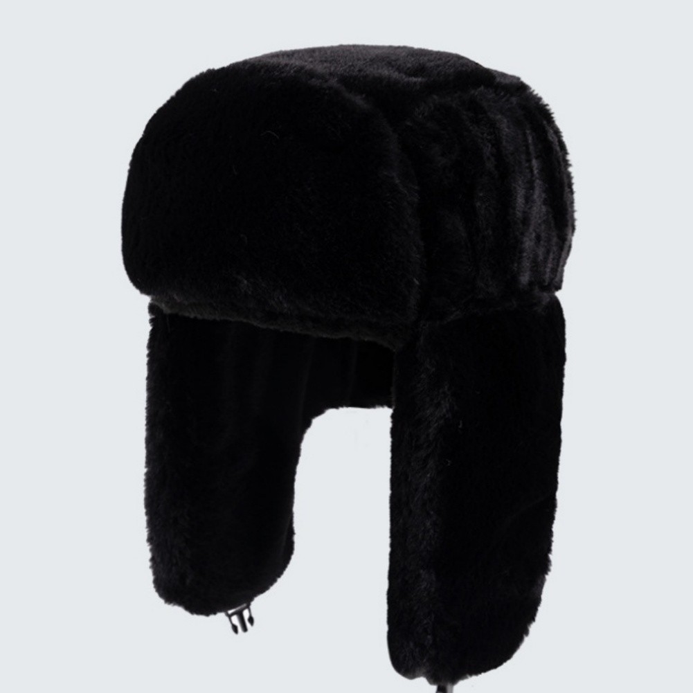 Warm Windproof Wool Blend Hat with Ear Flaps and Soft Fabric for Outdoor Use