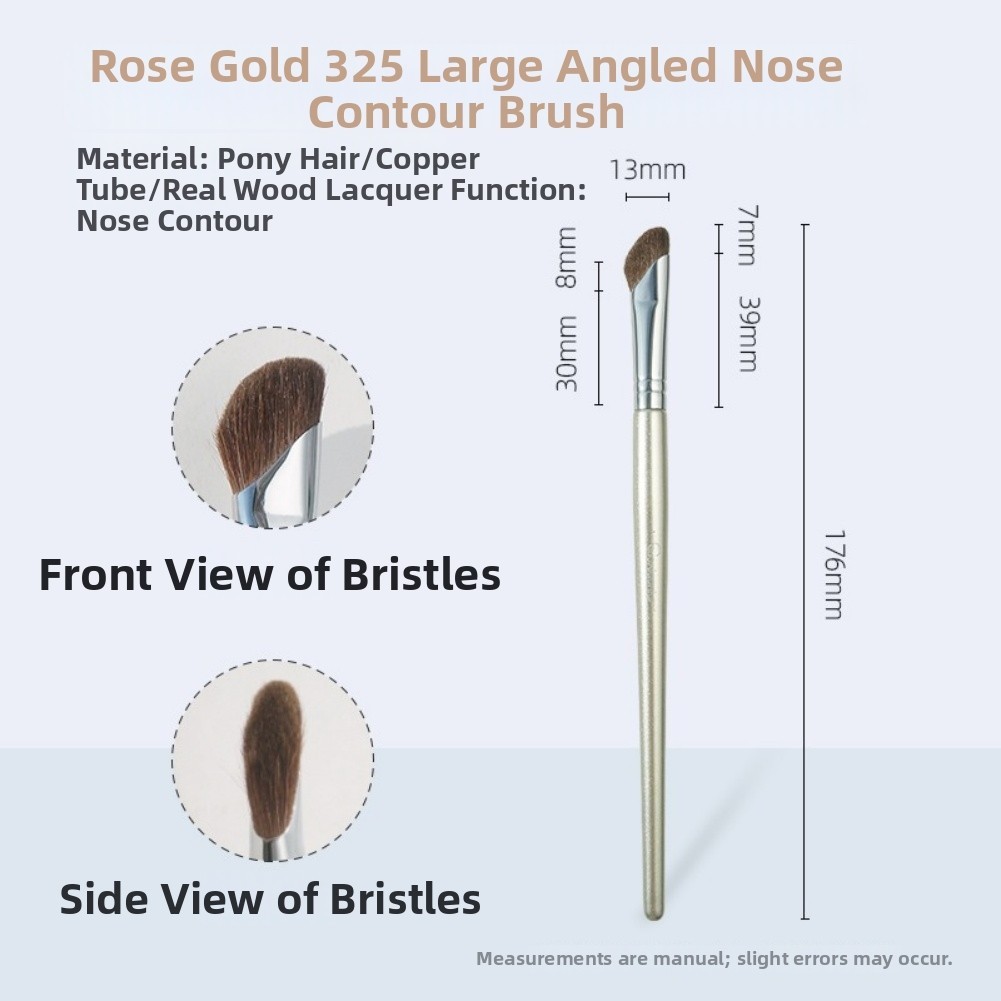 Rose Gold Nose Contour Brush Set Horsehair Angled Sickle Shape for Nose Shading - Picture 14 of 16