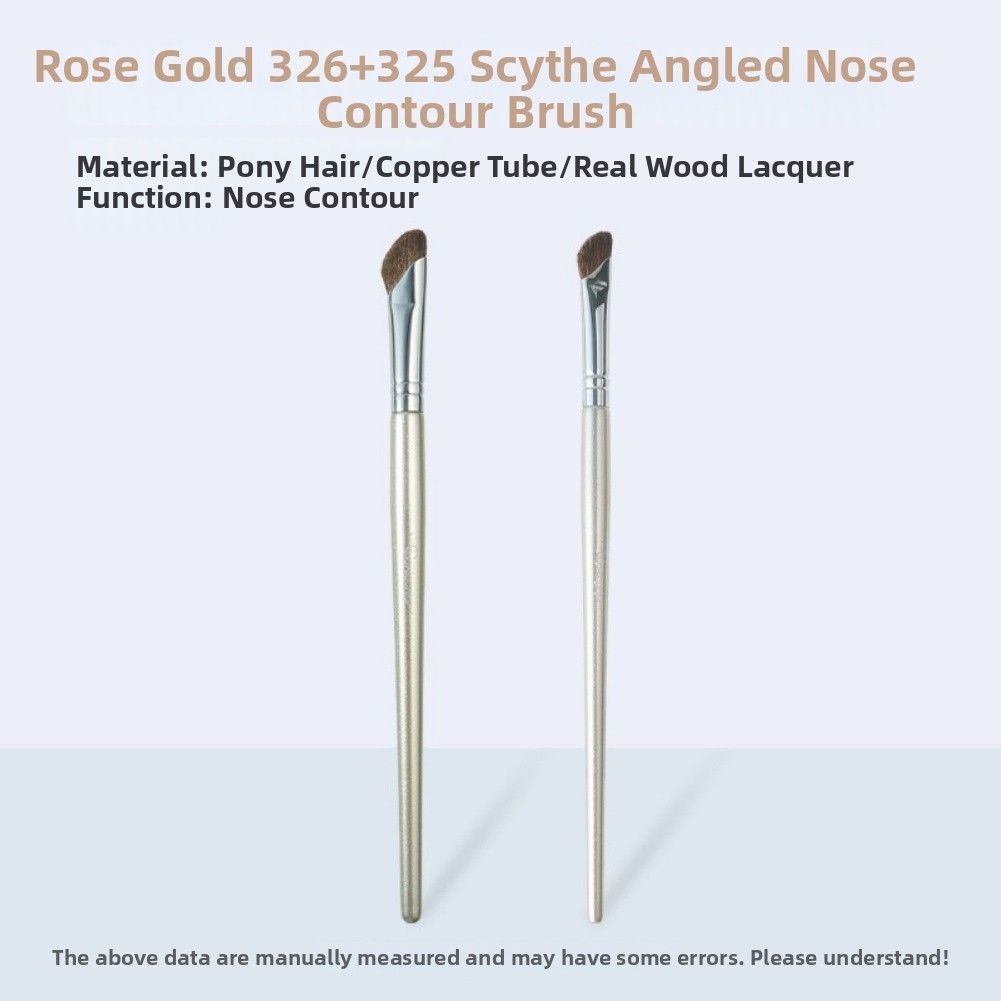 Rose Gold Nose Contour Brush Set Horsehair Angled Sickle Shape for Nose Shading - Picture 16 of 16