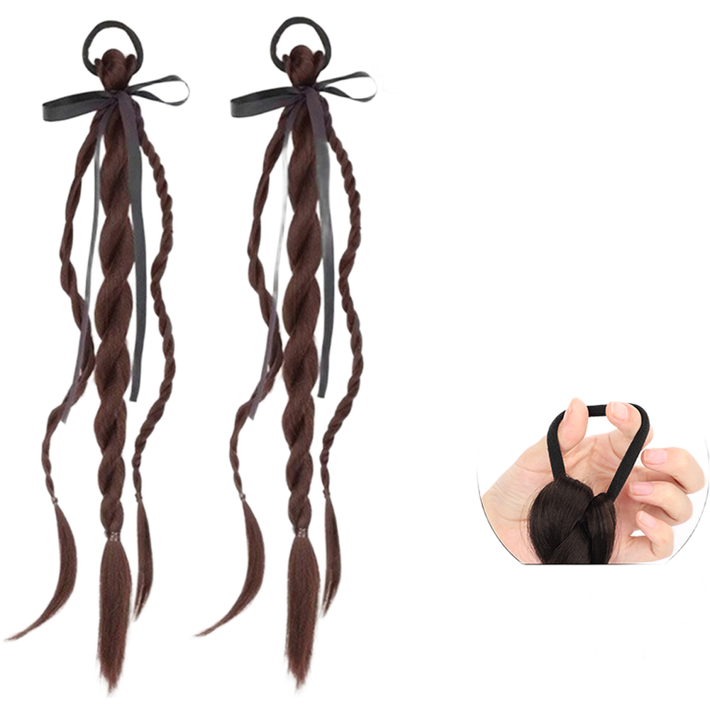 For Women Hair Bundles Double Ponytail with High Temperature Wire Twist Braids - Picture 12 of 13