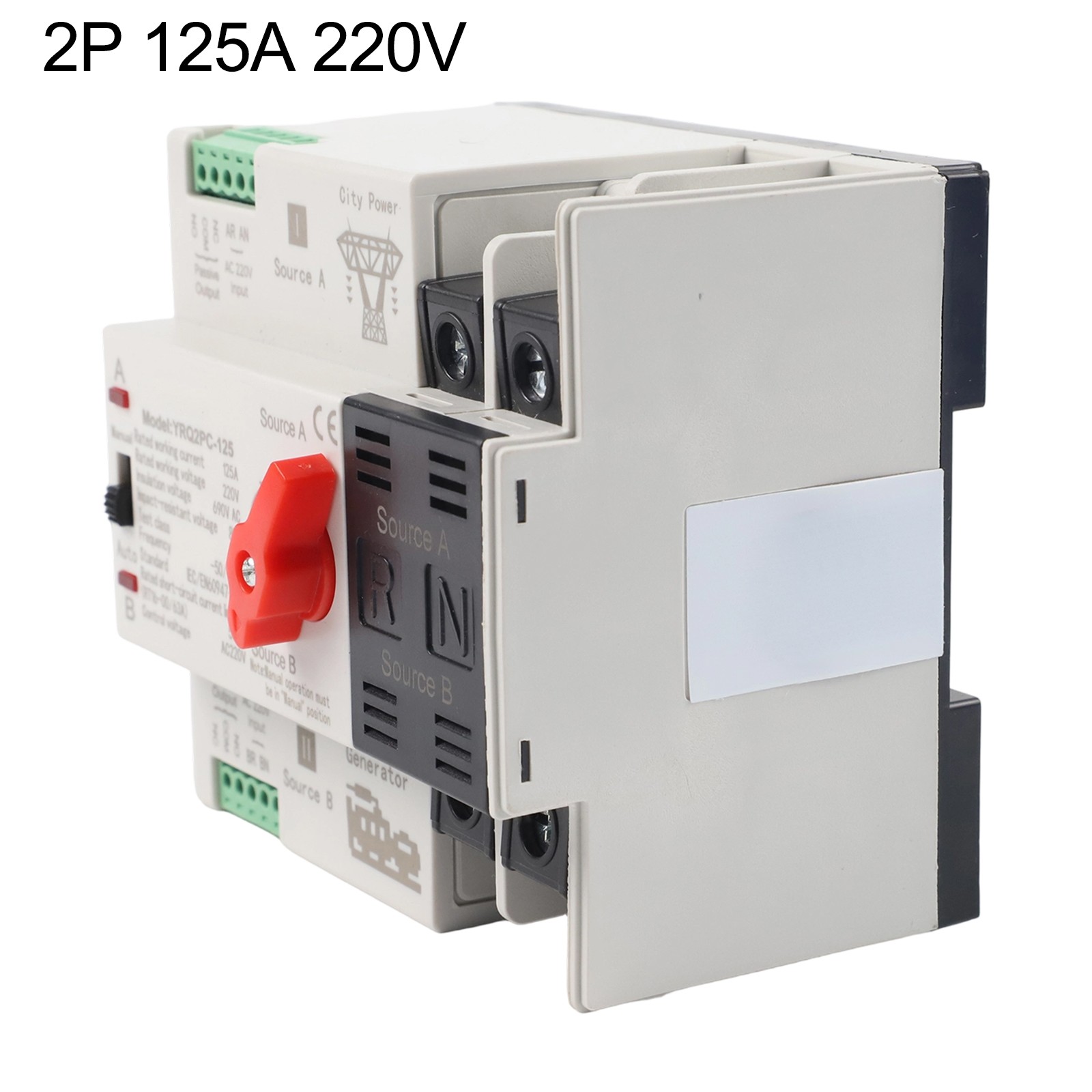 Transfer Switch Changeover Switch 125A 50/60Hz AC 220V Transfer Switch
