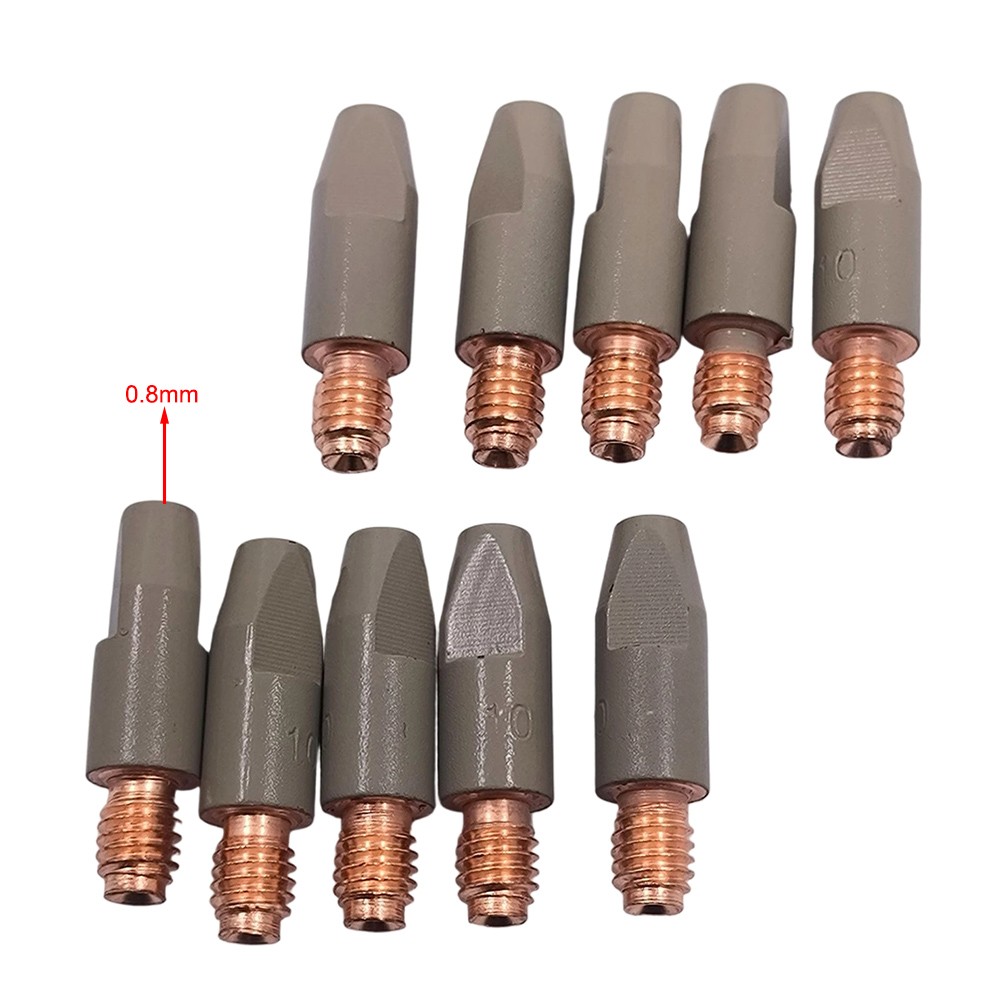 10PC 24KD Welding Torch Contact Tips Copper Coated Gas Nozzle MIG 0 8 0 9 1 0