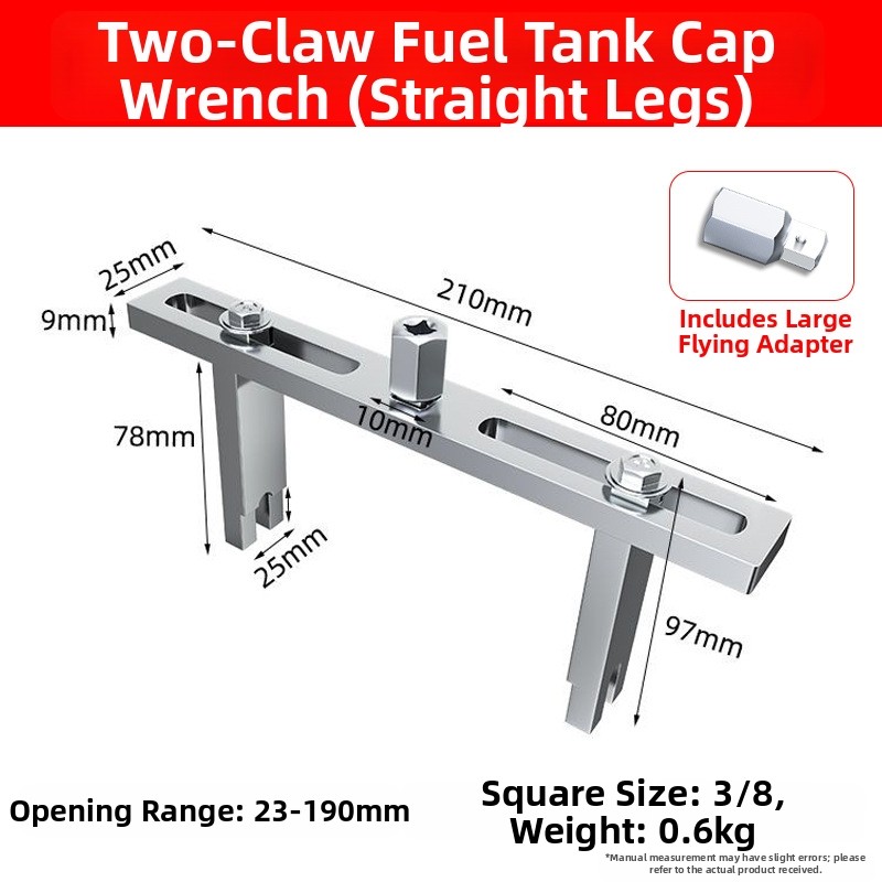 Chromium Vanadium Steel Fuel Tank Lid Wrench Adjustable Multi Jaw Grip Tool