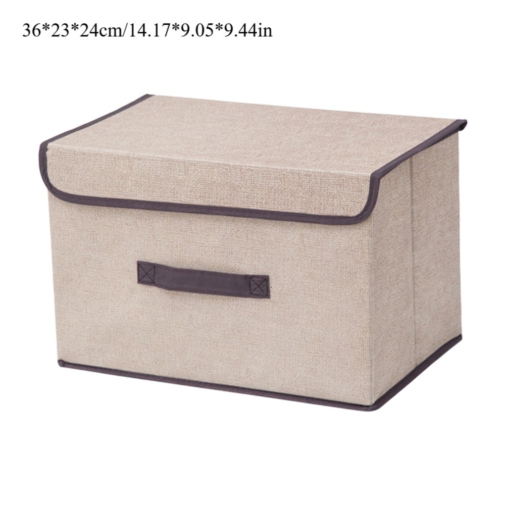 Non Woven Fabric Storage Box Foldable with Dustproof Lid for Clothing and Toys - Picture 24 of 25