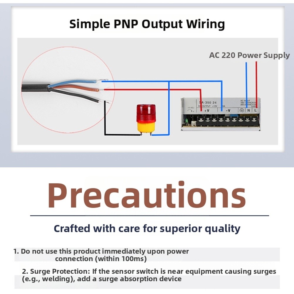 Annular Proximity Switch Sensor High Sensitivity for Metal Detection DC 12 24V