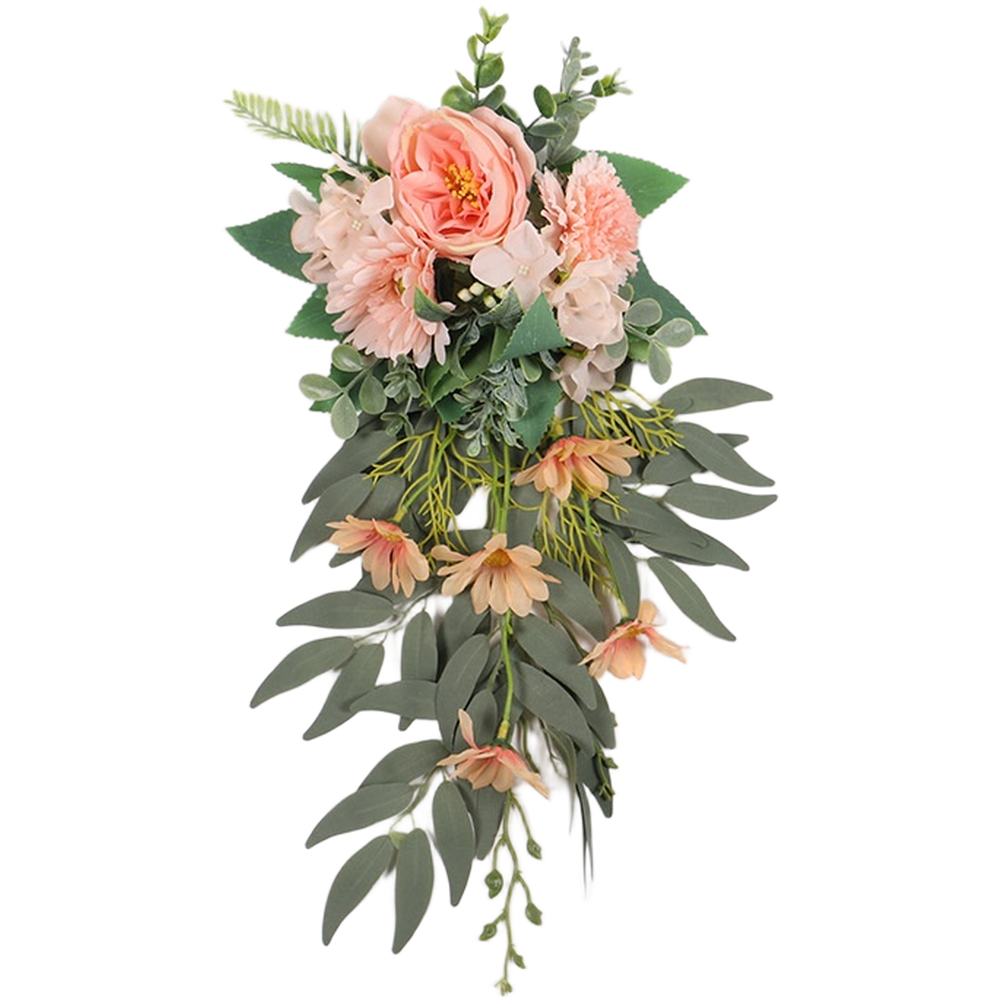 Nordic Wedding Chair Decorations with Artificial Flowers in Orange Purple White
