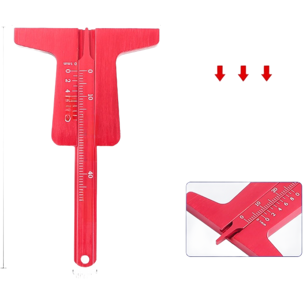 Automotive Tire Tread Depth Gauge Stainless Steel 0 50mm for Car and Truck Use
