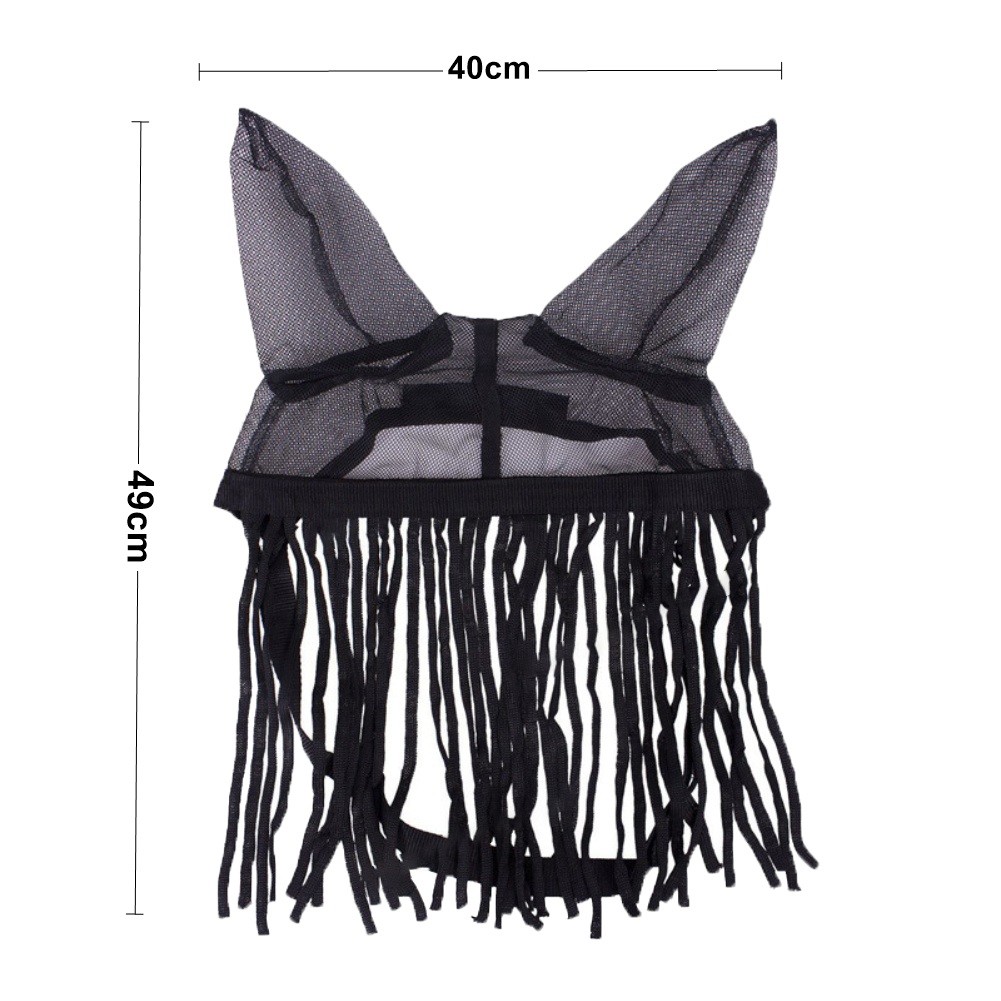 Lightweight Polyester Horse Fly Cover With Tassels Adjustable Fit Three Sizes