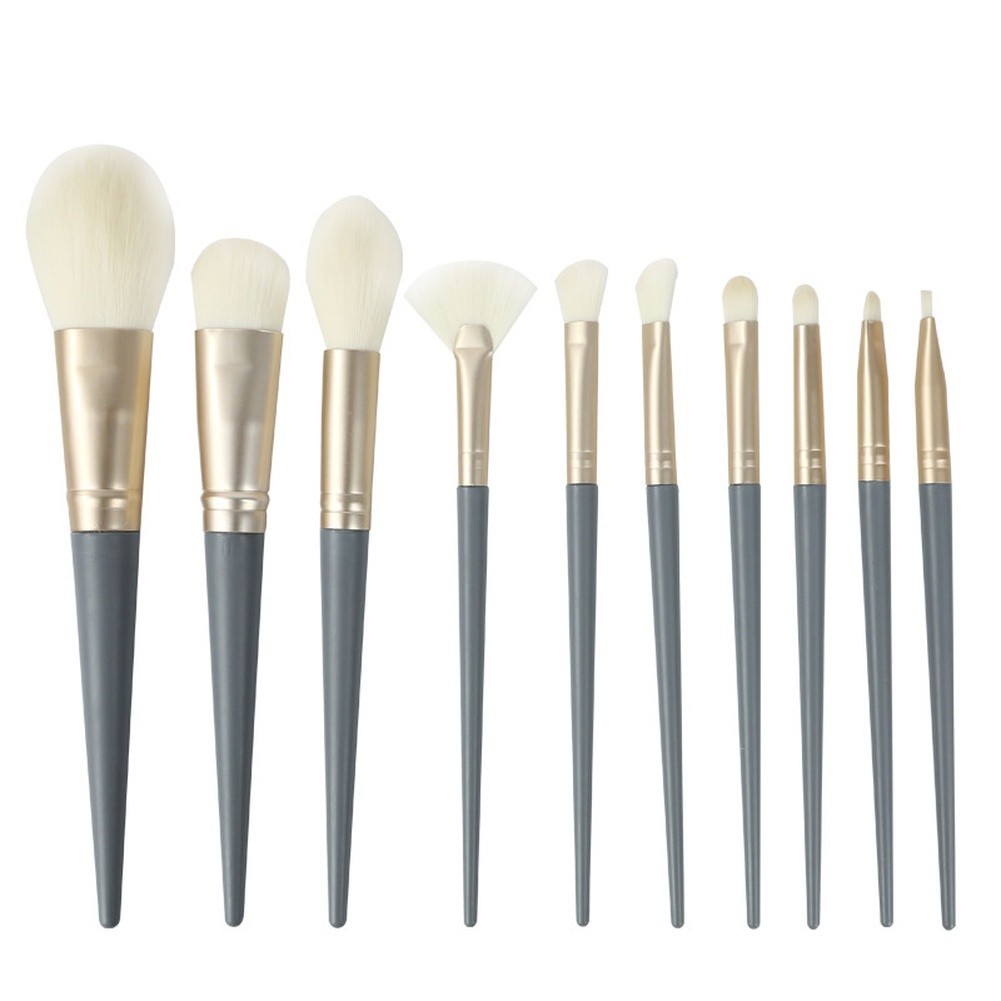 10 Piece Blue Makeup Brush Set Soft Bristles for Foundation Eye Makeup Tools