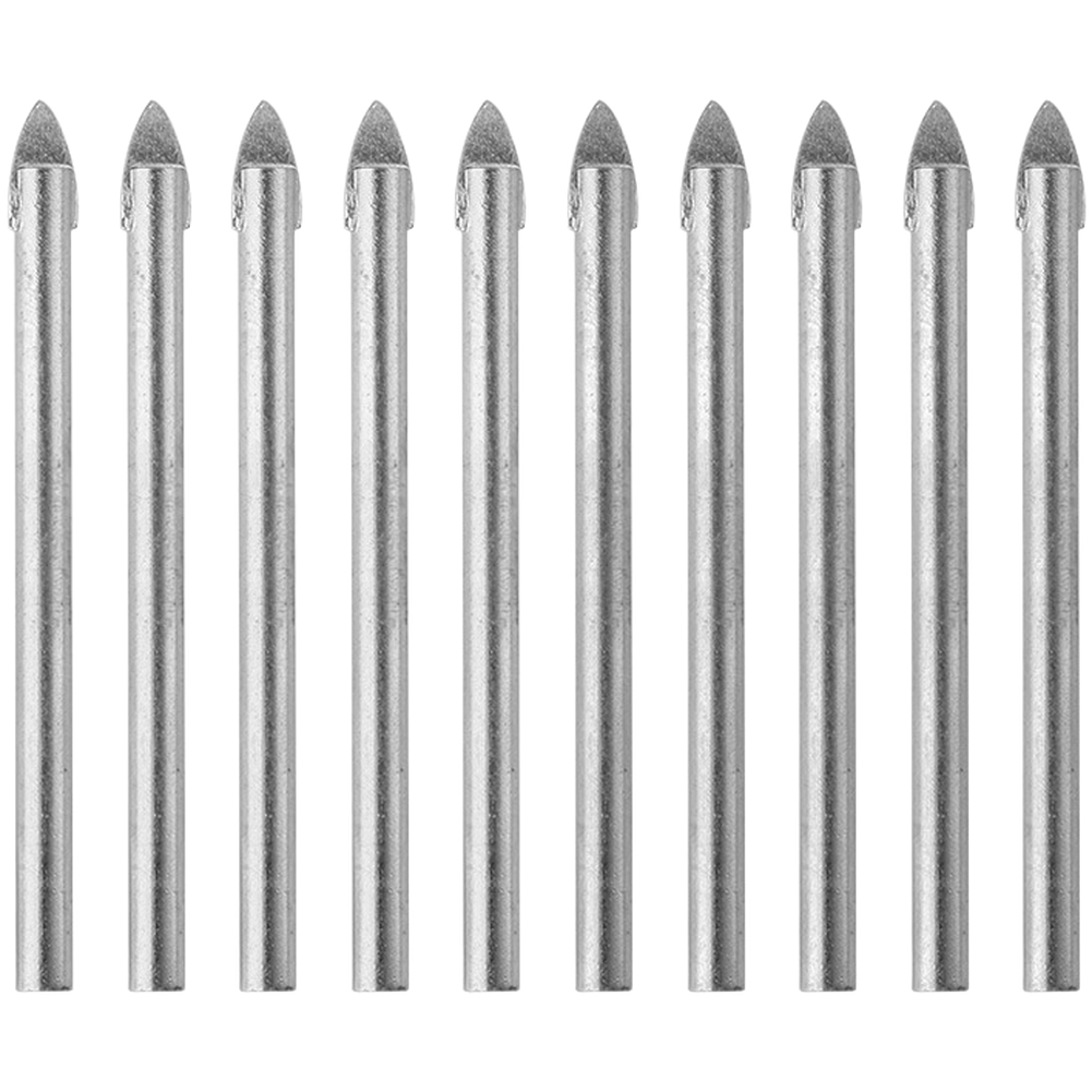 10 Pack 6mm Glass Drill Bits Alloy Triangular Hole Opener for Tiles Mirrors