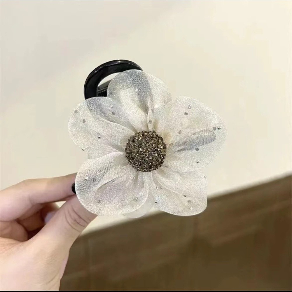 Wedding Hair Accessory Mesh Hair Clip Rhinestone Clip Lightweight Mesh - Picture 14 of 18