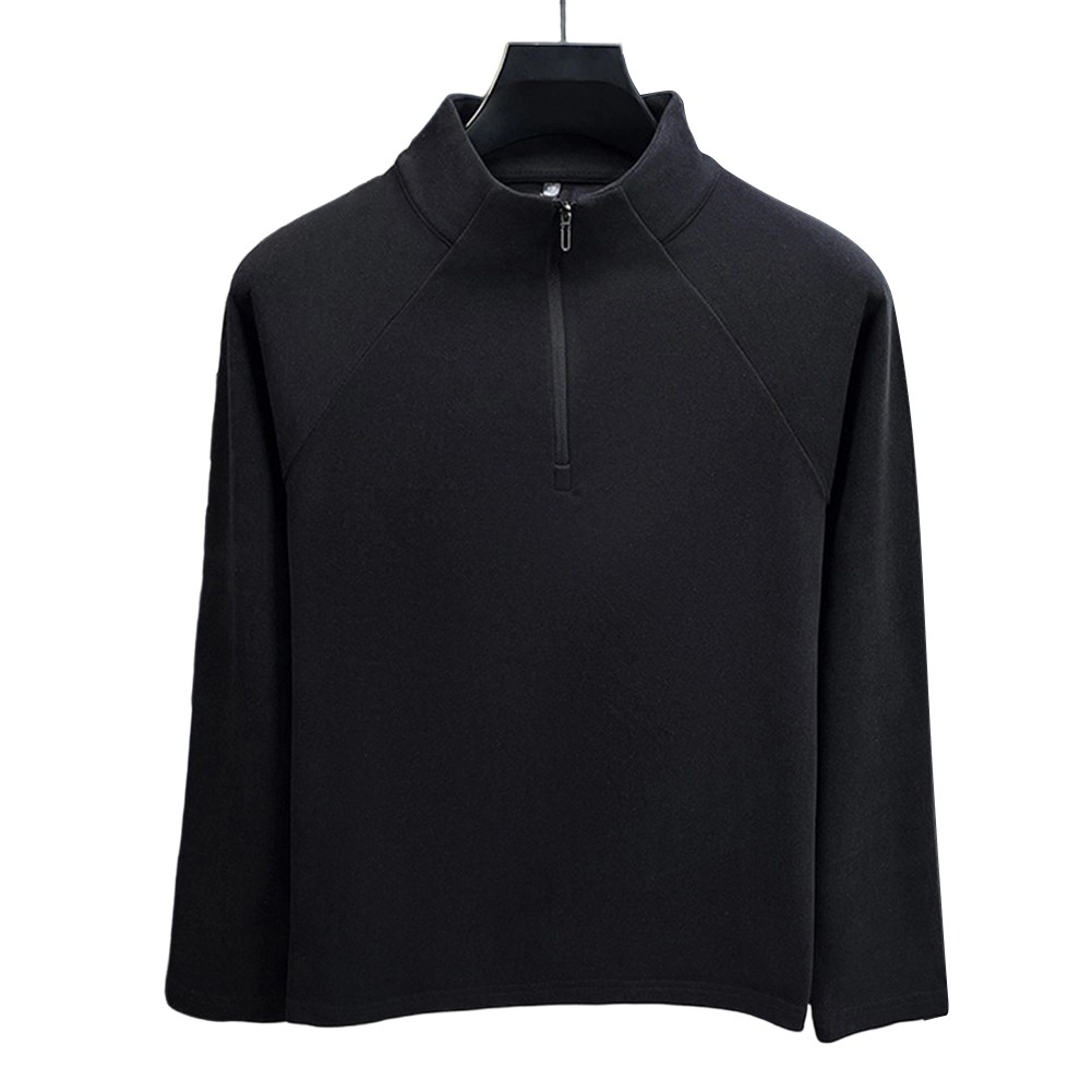 Autumn And Winter Half Zip Turtleneck Polyester Spandex Blend Solid Color - Picture 13 of 24