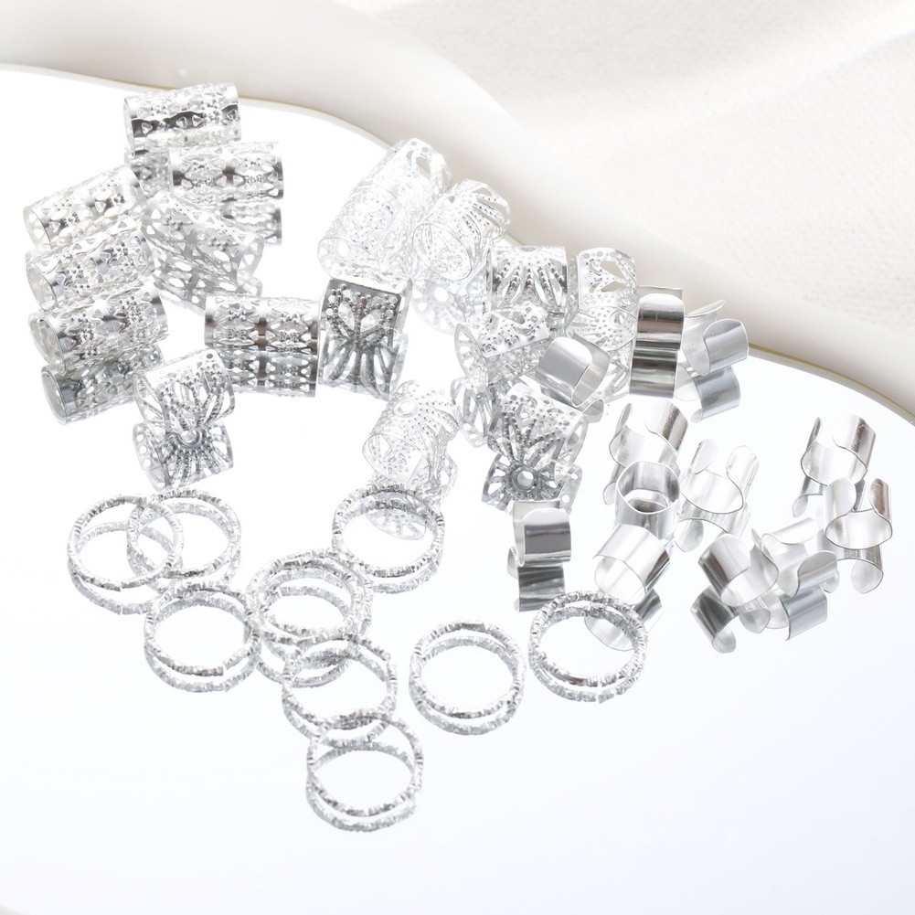 Dreadlock Hair Rings Braiding Hair Rings For Festival Hairstyles Iron Material - Picture 20 of 23