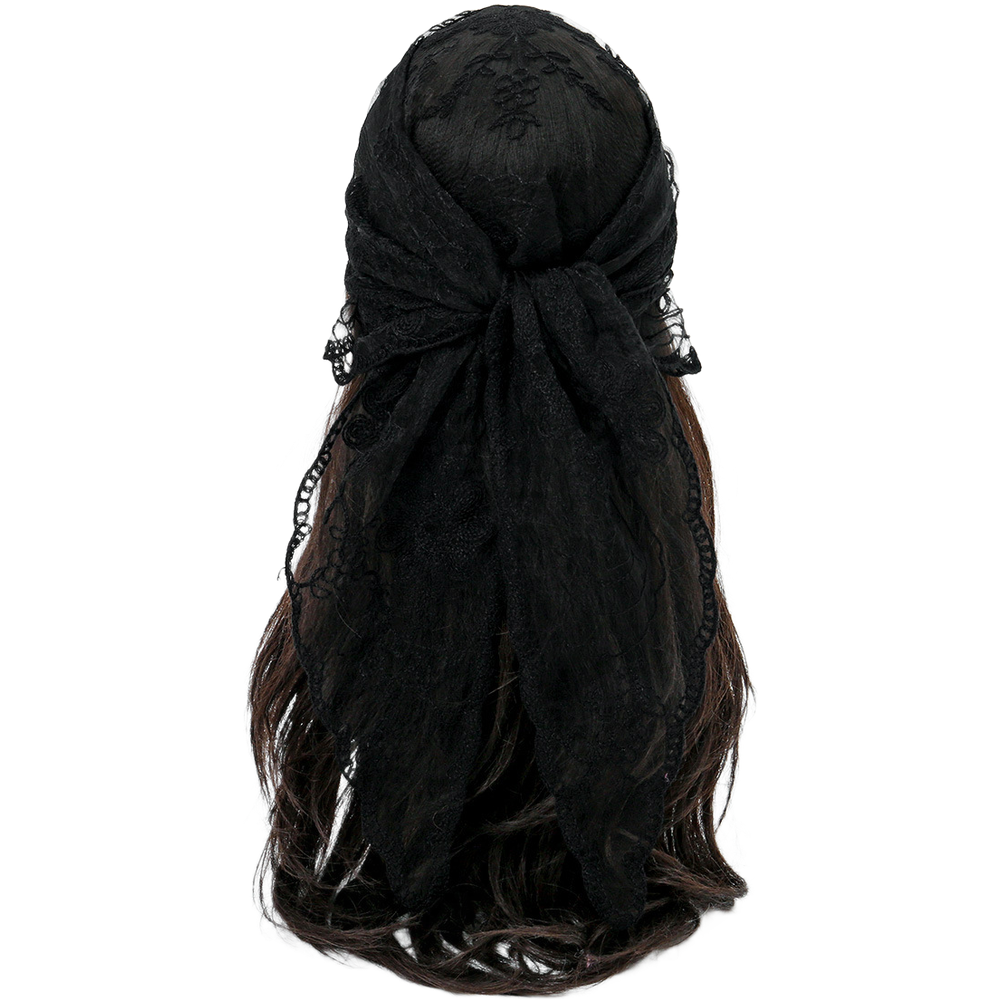 Triangle Lace Embroidered Scarf Shawl Headscarf for Year Round Fashion Use