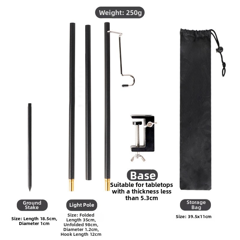 Portable Hook Mount Camping Light Stand Foldable Structure Portable Design