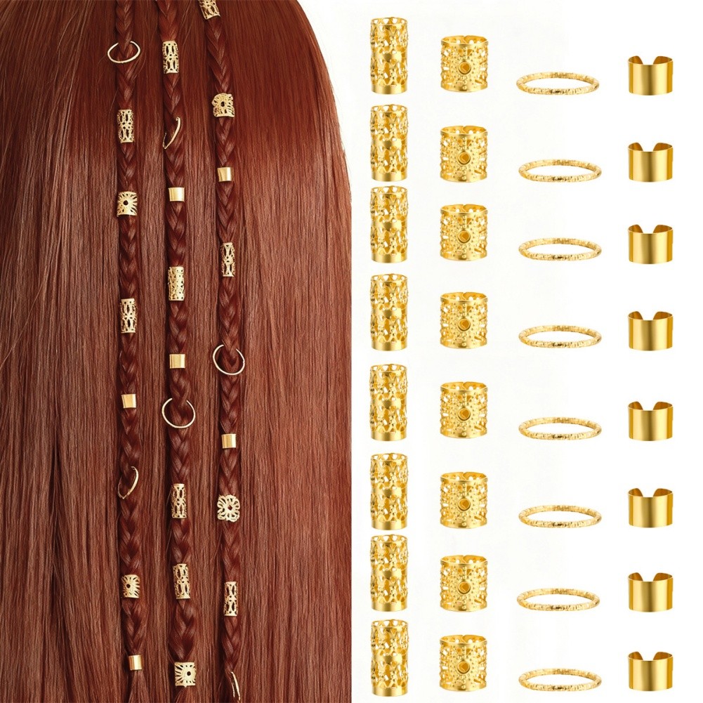 Dreadlock Hair Rings Braiding Hair Rings For Festival Hairstyles Iron Material - Picture 13 of 23