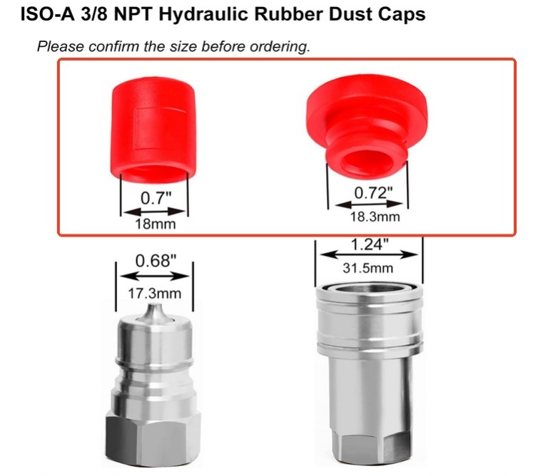 Hydraulic Quick Coupler HA Hydraulic Equipment Male Dust Cap PVC Rubber