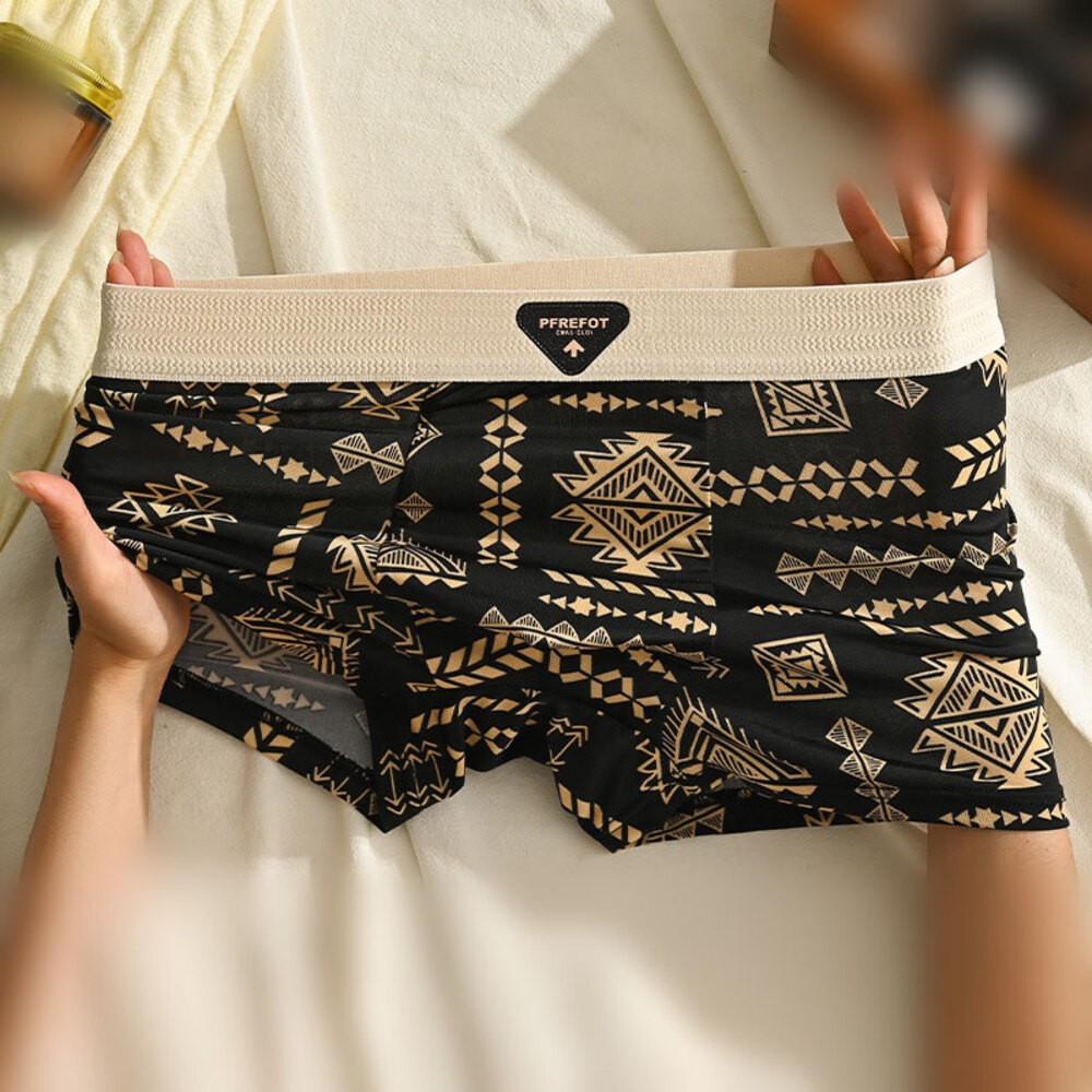 Vintage Style Mens Ice Silk MidWaist Printed Pants with Comfortable Waistband - Picture 13 of 17