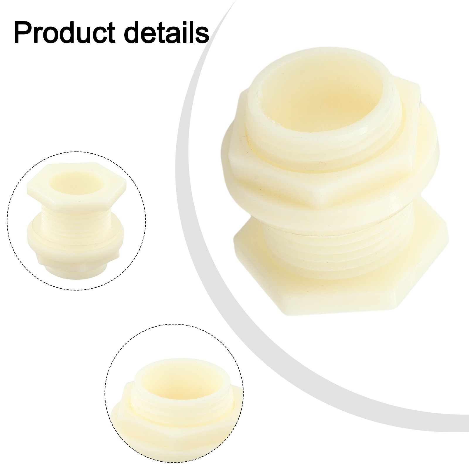 ABS Adapter Water Tank Connector Aquariums Bulkhead Fitting Ponds Practical