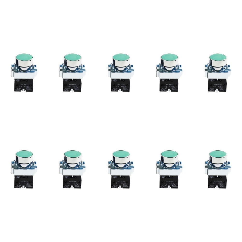 10pcs 22mm Pushbutton Switches Momentary with Normally Open Closed Contacts