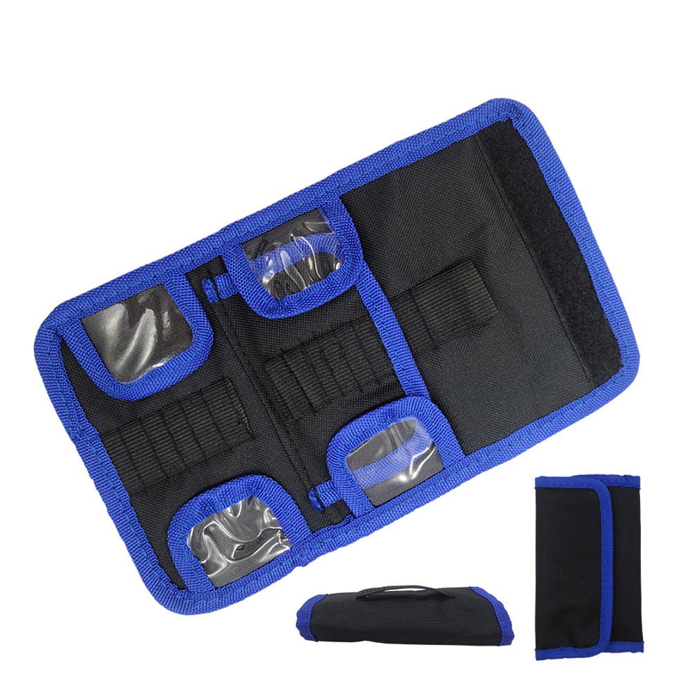 Drill Bit Organizer Tool Bit Pouch Key Ring Loop Oxford Fabric Water Resistant