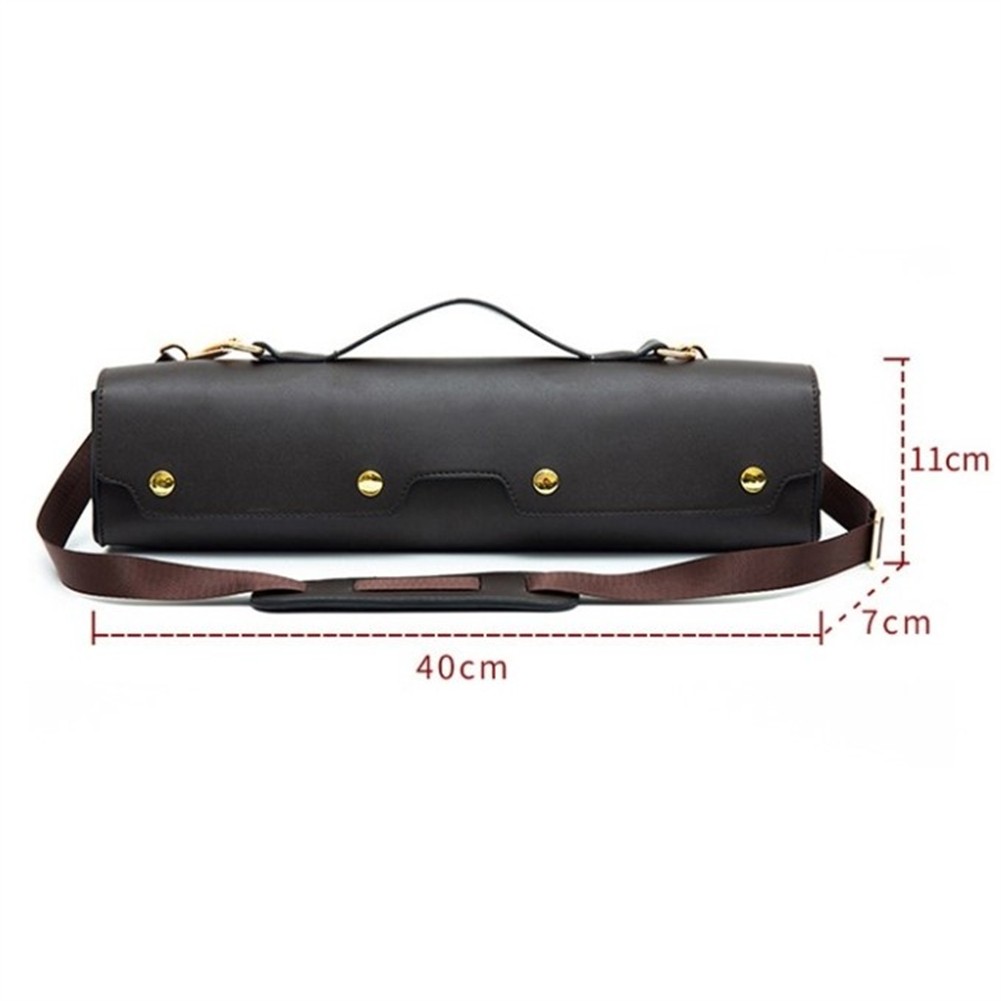 PU Leather Flute Bag for 17 Holes Size 44x11x7cm Soft Lining Carrying Case