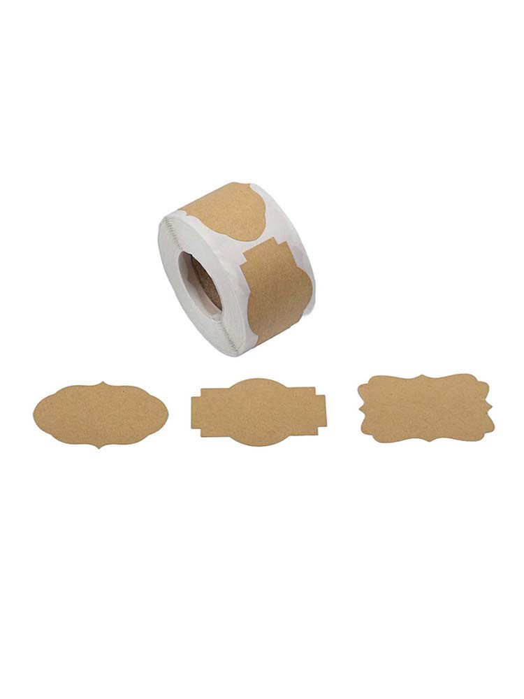Blank Kraft Paper Stationery Sticker Vintage Blank 1.2x2inch 300PCS/Roll