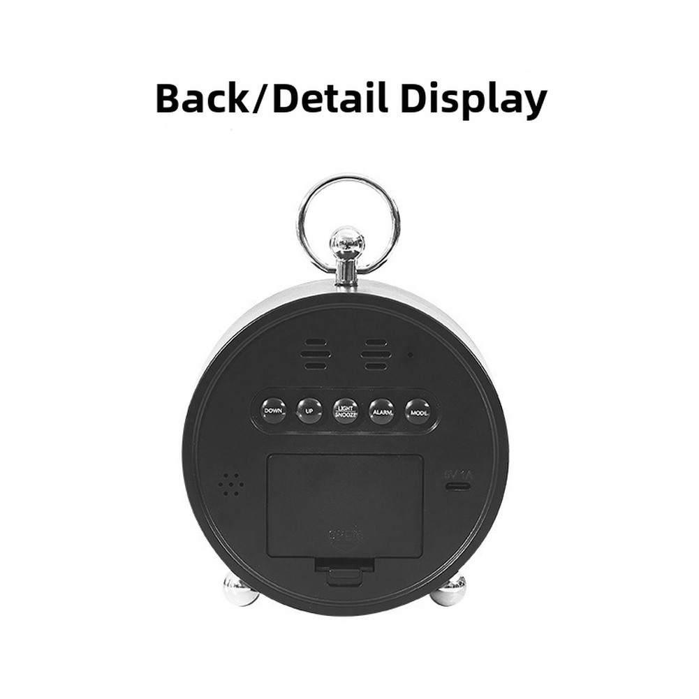 Compact Digital LED Alarm Clock with Temperature Night Light and Voice