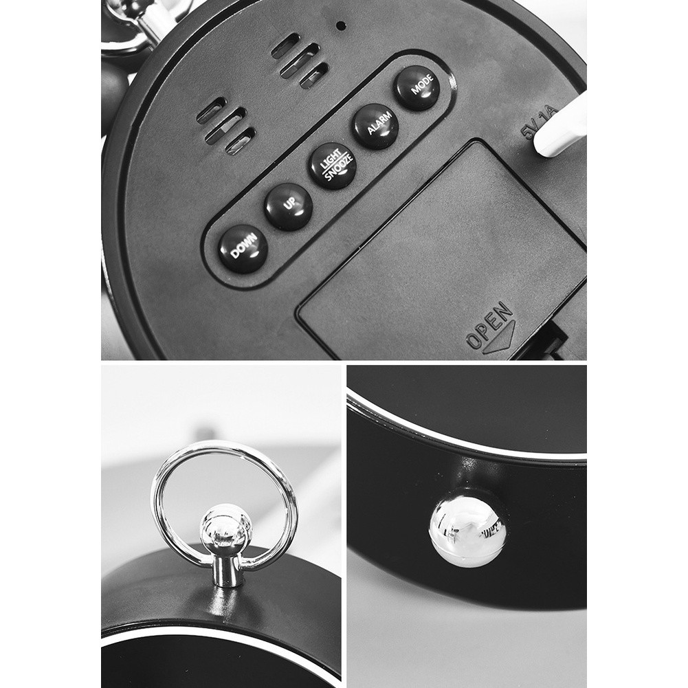 Compact Digital LED Alarm Clock with Temperature Night Light and Voice