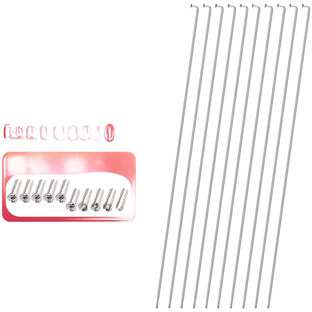 Stainless Steel Bike Spokes 10 Pack 254mm to 275mm For Mount