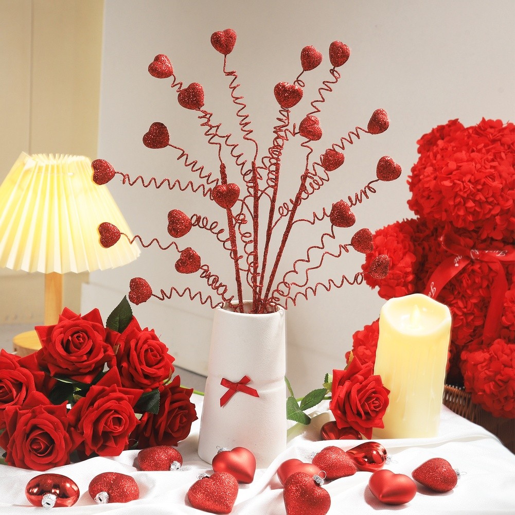 Floral Pick Heart Berry Sprigs Modern Minimalist Lightweight Construction