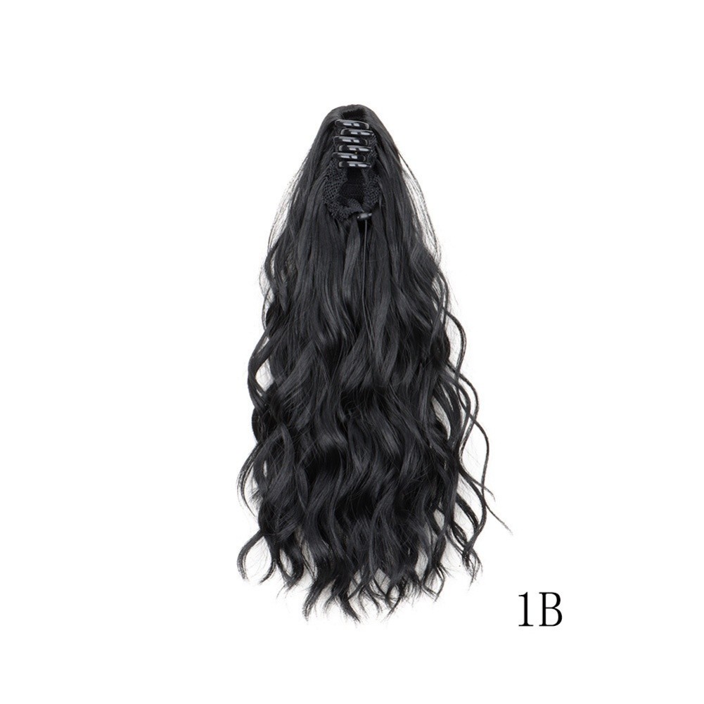 Curly Hair Water Wave Ponytail Clip Heat Resistant Synthetic Hair 35cm