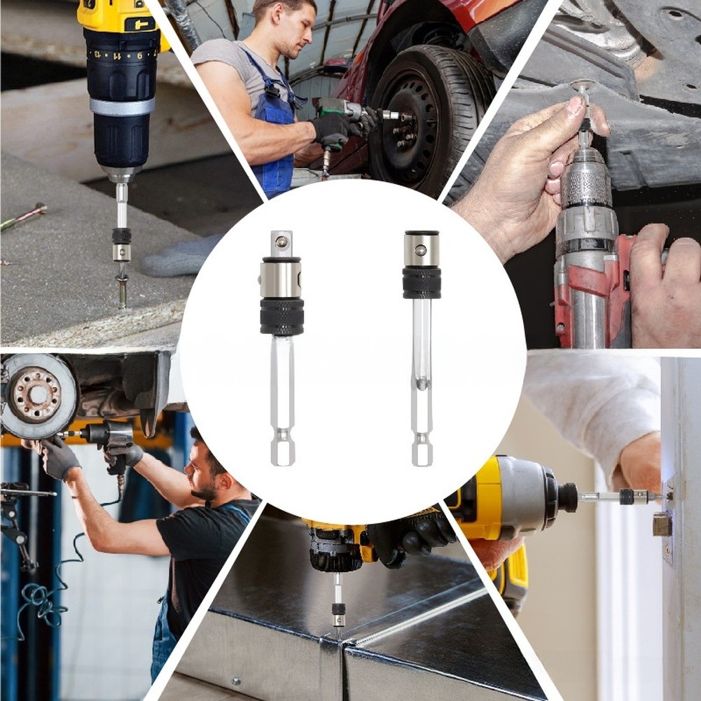 Quick Lock Portable Manual Bit Holder Extension Bar in 9 Piece Socket Set