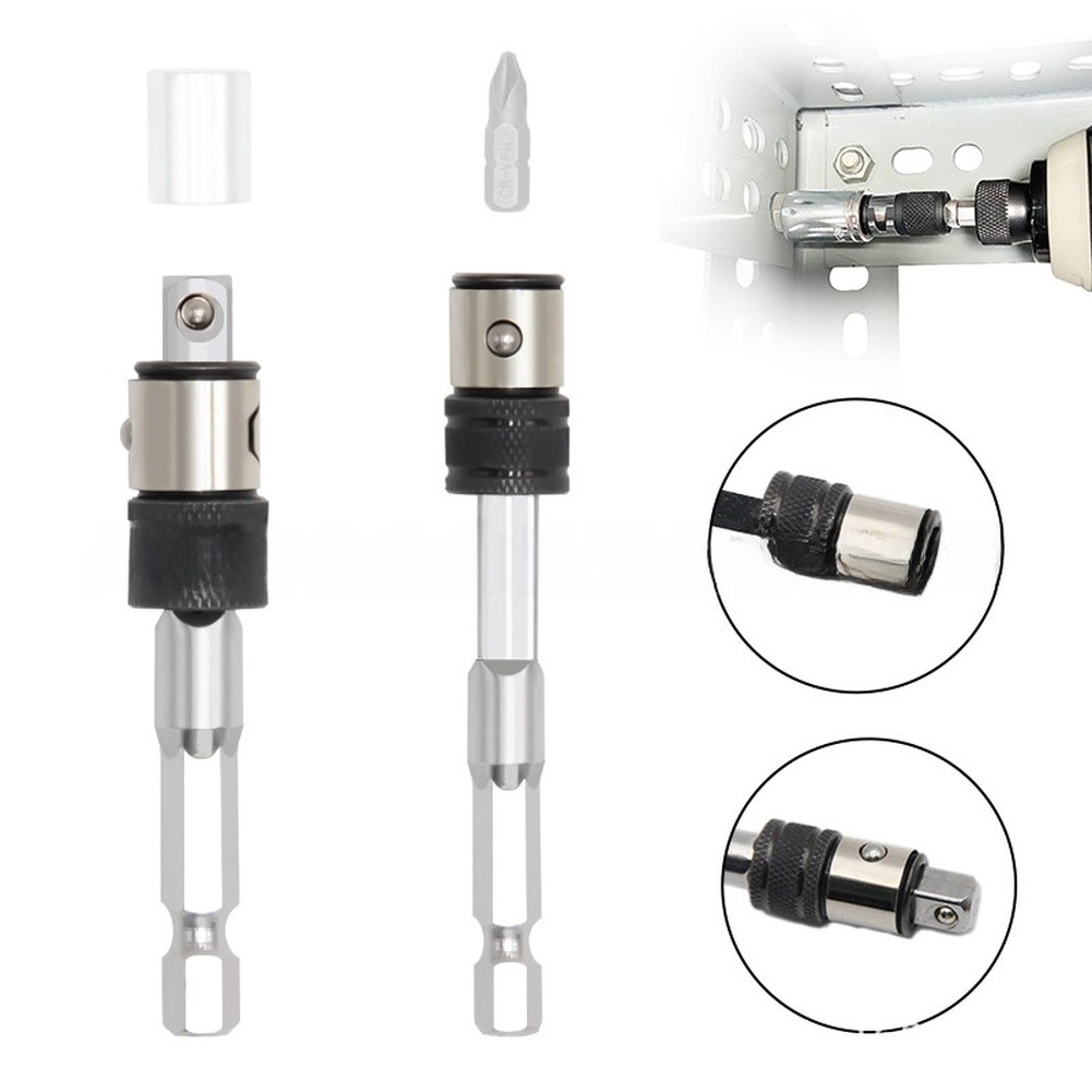 Quick Lock Portable Manual Bit Holder Extension Bar in 9 Piece Socket Set