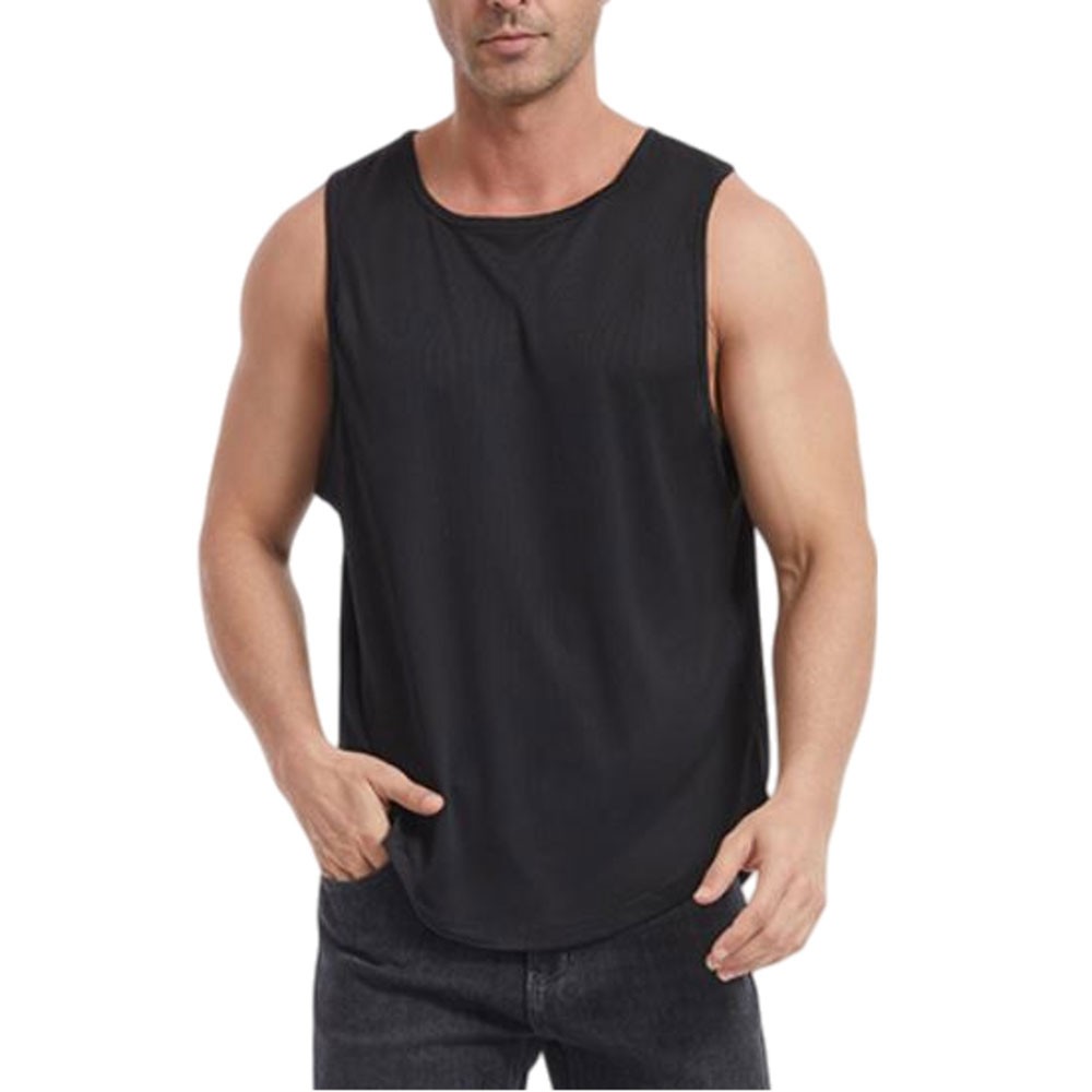Polyester mens vest with moderate elasticity for sports and daily wear