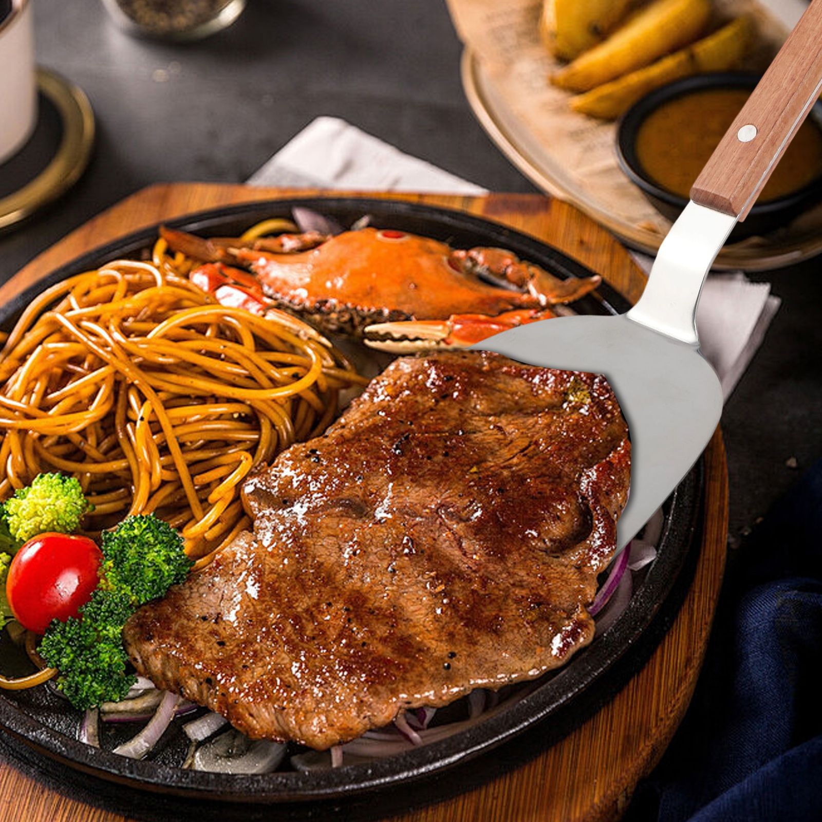 High Efficiency Stainless Steel Grill Spatula Set for Cooking Ease 2pcs