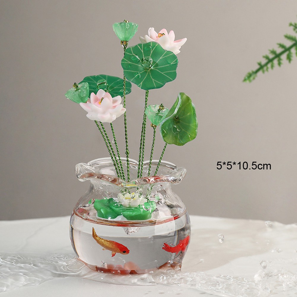 Home and For Car Resin Ornament Lotus Flower Design for Dashboard Decoration