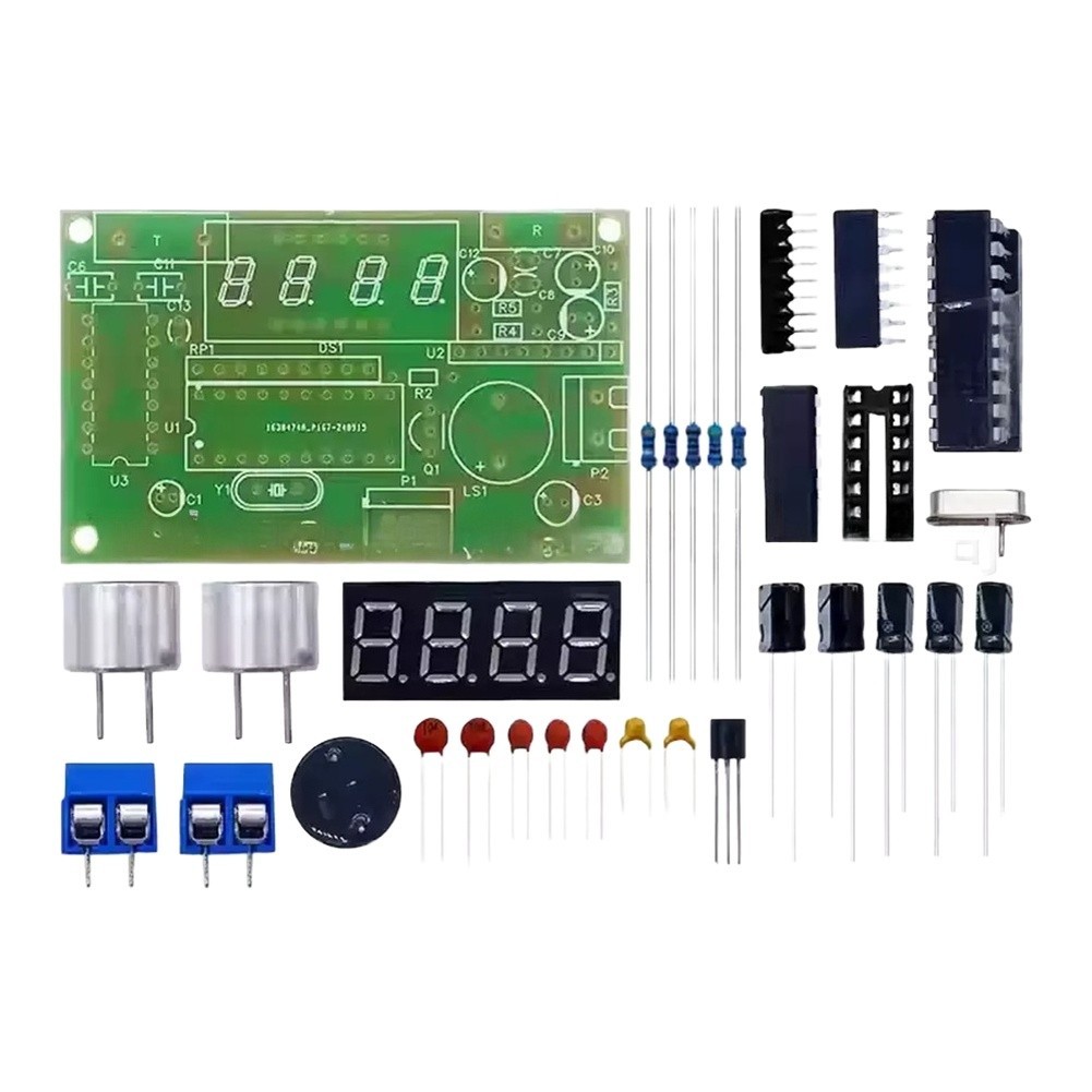 DIY Distance Meter Electronics Kit with Buzzer Signal and Digital Display Panel