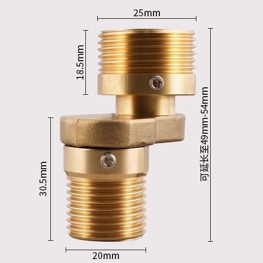 Brass Shower Elbow Joint 360 Degree Rotating Adjustable for Various Setups