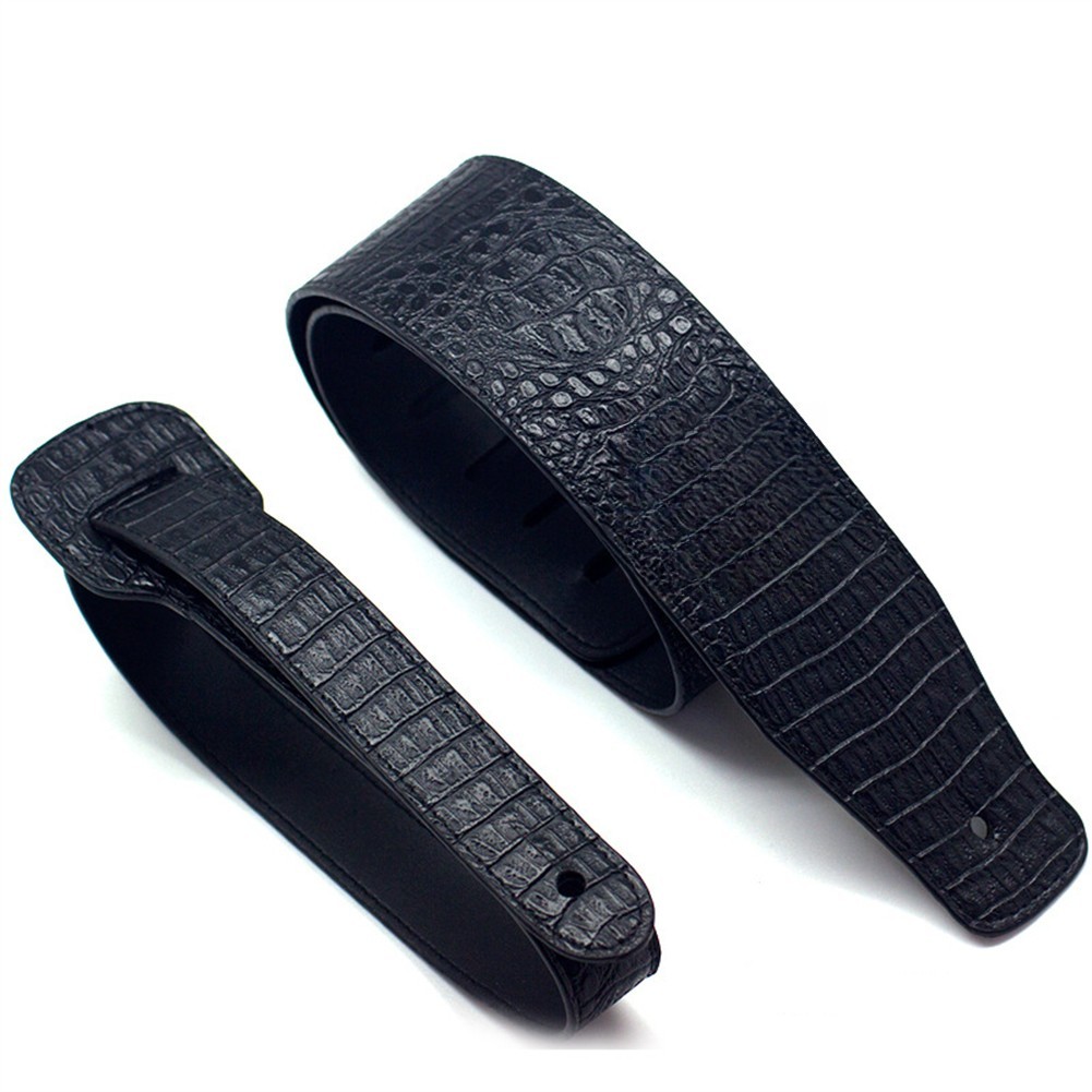 PU Leather Guitar Strap Adjustable with Embossed Design for All Guitar Types